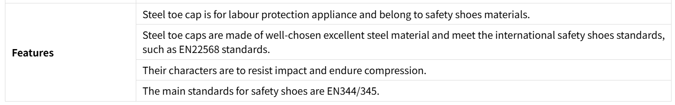 200J steel toe caps for safety shoes2